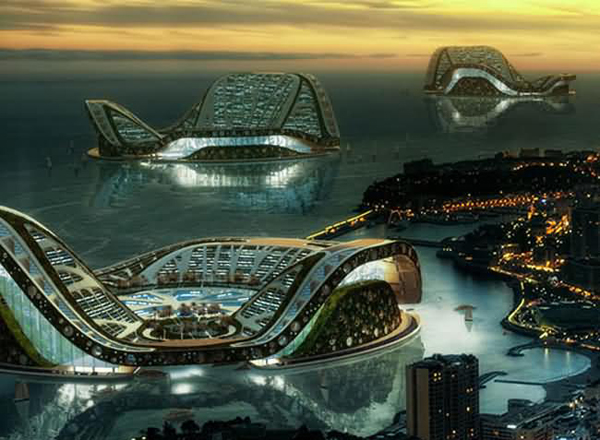 Lilypad by Vincent Callebeaut architects. A floating ecopolis infant of a big city