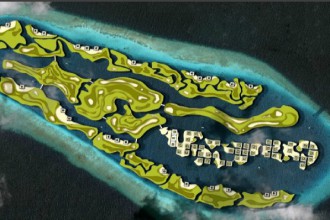 the maldives floating golf course