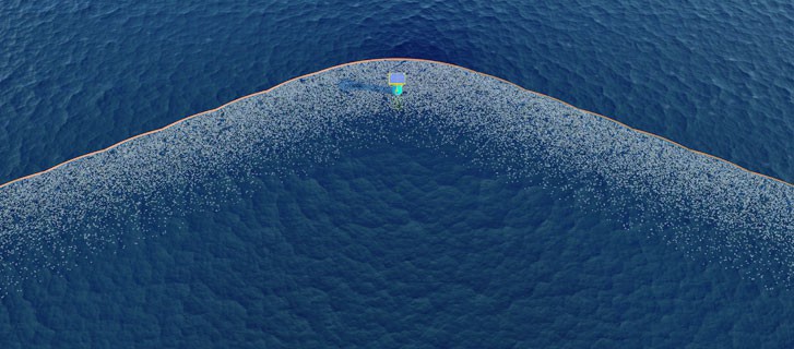 the ocean cleanup project aerial view