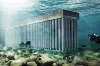 The Parthenon floating Blue energy sea wall waterstudio underwater