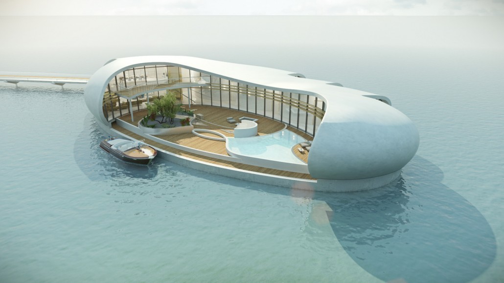 arial view of new living on water residence